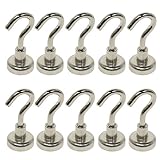 BIGTEDDY - 10pcs D16 16mm Neodymium Magnets Magnetic Hanging Hooks for Fridge Indoor / Outdoor Use
