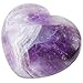 Rockcloud Healing Crystal Amethyst Heart Love Carved Palm Worry Stone Chakra Reiki Balancing