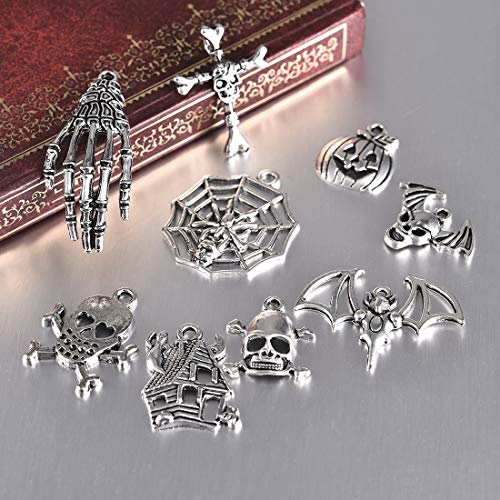 LANBEIDE 60 PCS Assorted Charms Wholesale Mixed Halloween Christmas Charms Pendants for Jewelry Making and Crafting DIY Necklace Bracelet Earrings