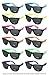 Edge I-Wear 12 Pack 80’s Style Adult Neon Party Sunglasses Bridal Wedding Party Favors 5402R-SET-12