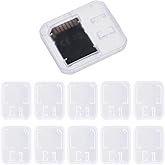 Pack of 10 Clear Plastic Memory Card Case Storage Boxes Compatible with SD SDHC SDXC Micro SD T-Flash Card (Memory Card Not Included)