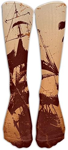 WOAINI666 Seaside Scenery Printed Crew Socks Warm Over Boots Stocking Trendy Athletic Tube Stockings.