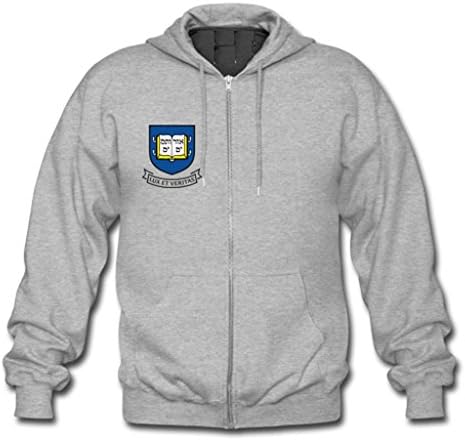 HuaTu Yale University Youth Hoodie Zipped Up Unisex Small Grey