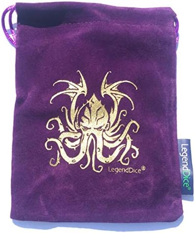Dice Bag - Crushed Velvet drawstring dice pouch with logo (Medium, Cthulhu Purple)