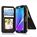 Galaxy Note 5 Case, CaseUp 12 Card Slot Series - [Zipper Cash Storage] Premium Flip PU Leather Wallet Case Cover With Detachable Magnetic Hard Case For Samsung Galaxy Note 5, Black