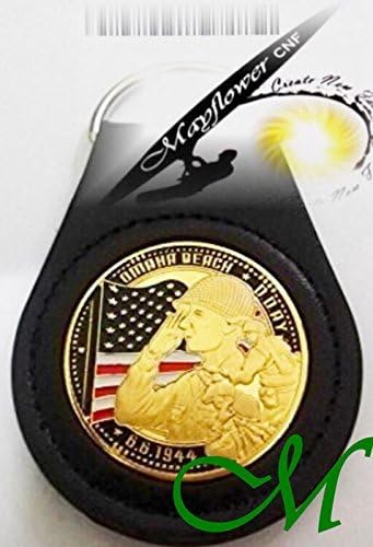 Mayflower CNF Coin and Holder - United States Military -D-day Omaha Beach, Salute to Our Heroes, Fight for Freedom