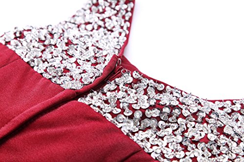 Beauty-Emily Womens Long Mermaid Evening Dresses Beaded Formal Prom Party Cocktail Wedding Guest Gowns Teal Size US6