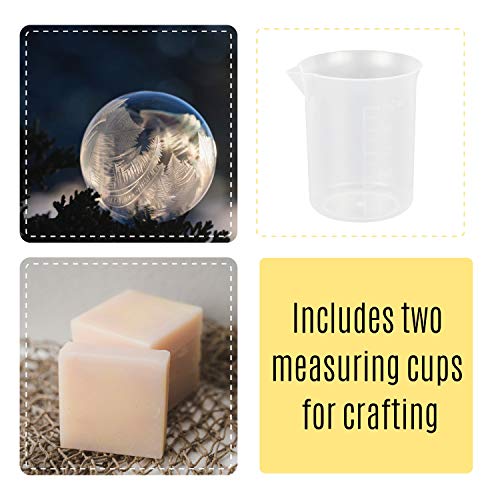 Houseables Silicone Resin Mold, Art Casting Supplies, Various Sizes, 8 Molds, Clear, Craft Kit, Pyramid, Diamond, Sphere, Stone, Cube, Measuring Cups, For Epoxy, Polyester, Paperweight, Bath Bomb, Wax