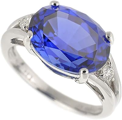 Amazon 京セラ Kyocera ブルーサファイア リング 指輪 プラチナ 5カラットup オーバル 9月誕生石 クレサンベール リング 通販
