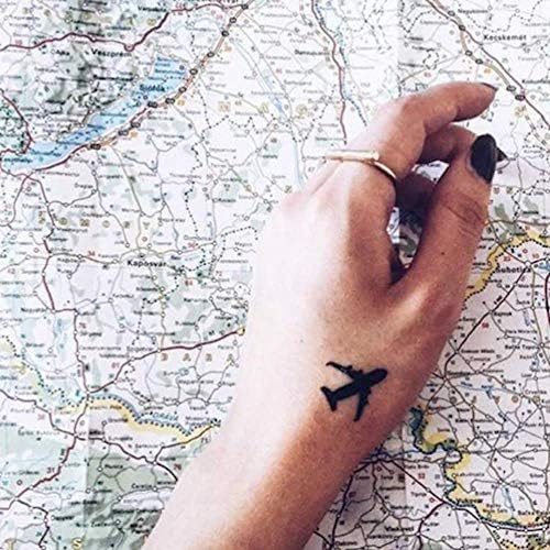 Airplane Temporary Fake Tattoo Sticker (Set of 4) - TOODTATTOO.COM