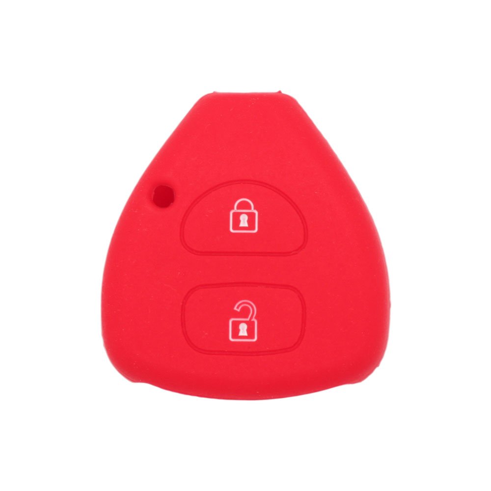 BROVACS Silicone Cover Protector Case Holder Skin Jacket Compatible with TOYOTA 2 Button Remote Key Fob CV9406 Red