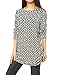Allegra K Women's Round Neck Long Sleeve Chevron Tunic Knit Shirt L White
