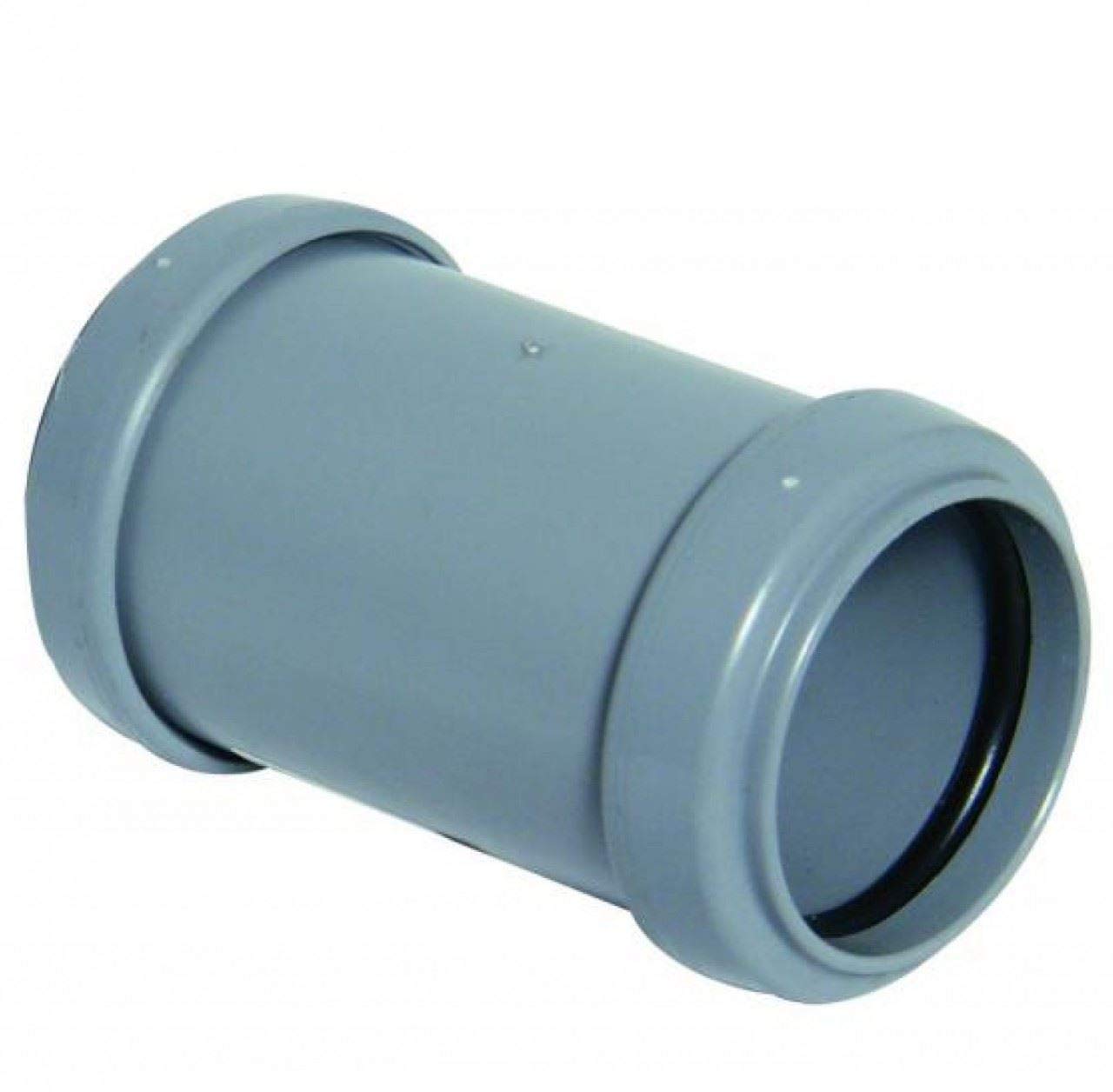 FLOPLAST 32mm Grey Pushfit Waste Pipe Coupling - Bag of 2