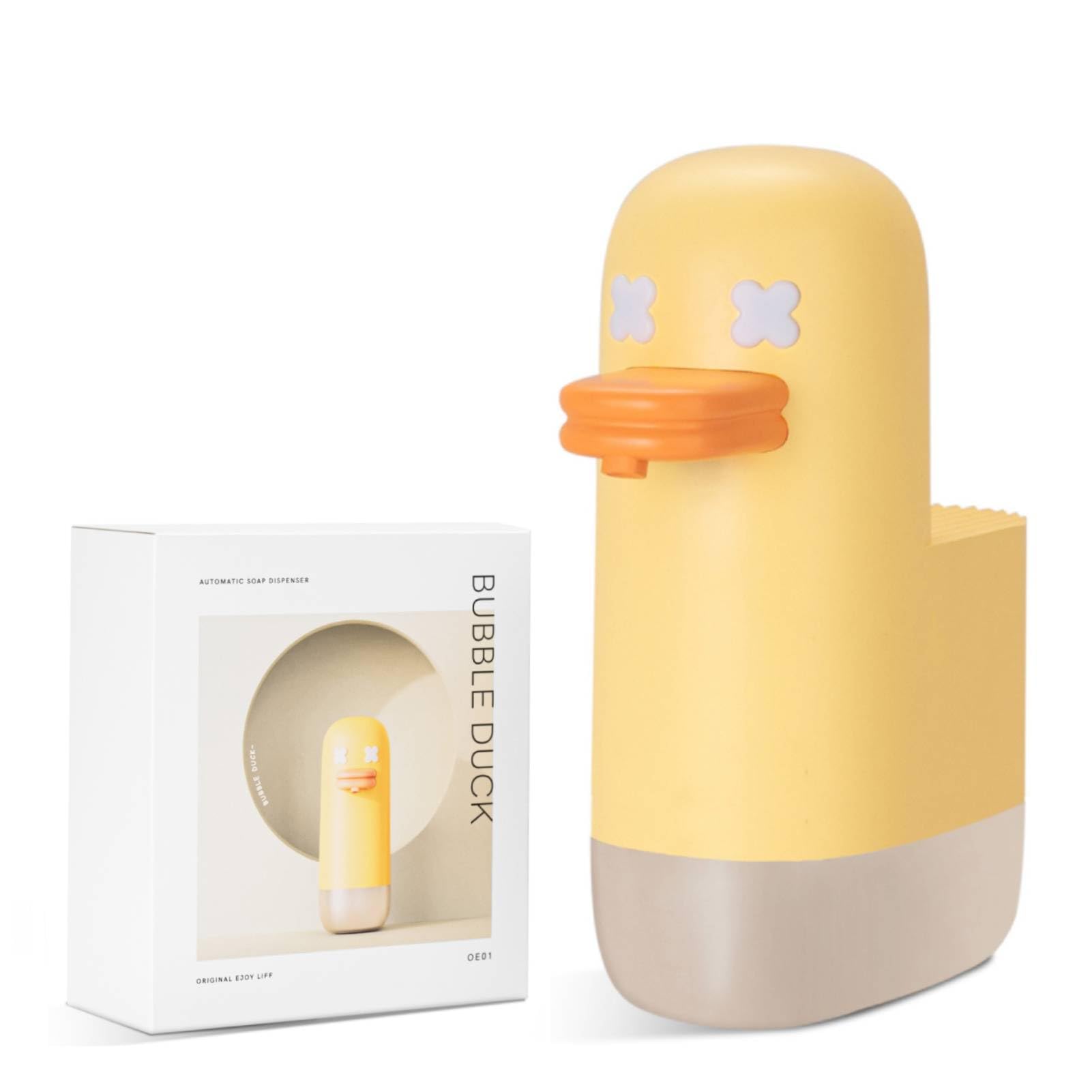 Gsycle Automatic Soap Dispenser, Cute Electric Liquid Hand Soap Dispenser Automatic Foaming Soap Dispenser Cartoon Yellow Duck Shape Kids Touchless Hand Soap Dispenser for Bathroom(Yellow)