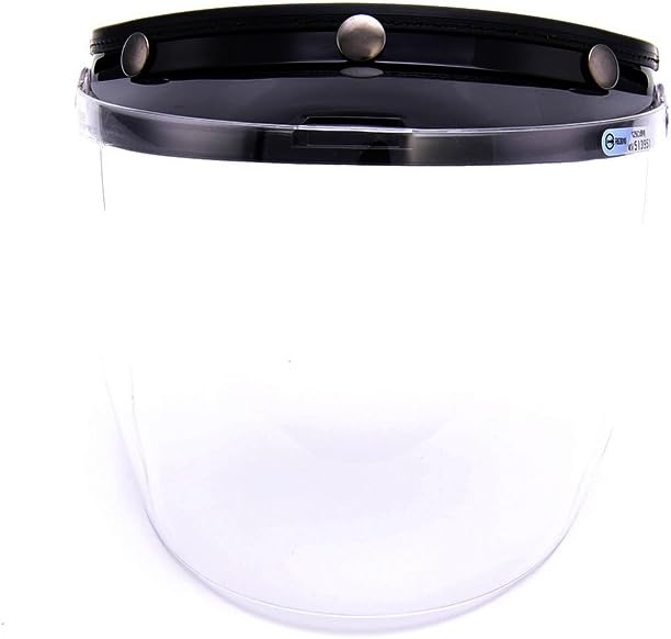 Hottong 3-snap Motorcycle Helmet Visor Wind Face Shield Flip Up Down Lens(Clear)