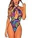 Women's High Waist Criss Cross No Support Bikini One Piece Bandage Swimsuit