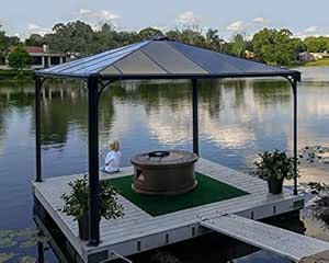 Palram- Cenador Palermo3.6x3.6 Gris- Aluminio y policarbonato: Amazon