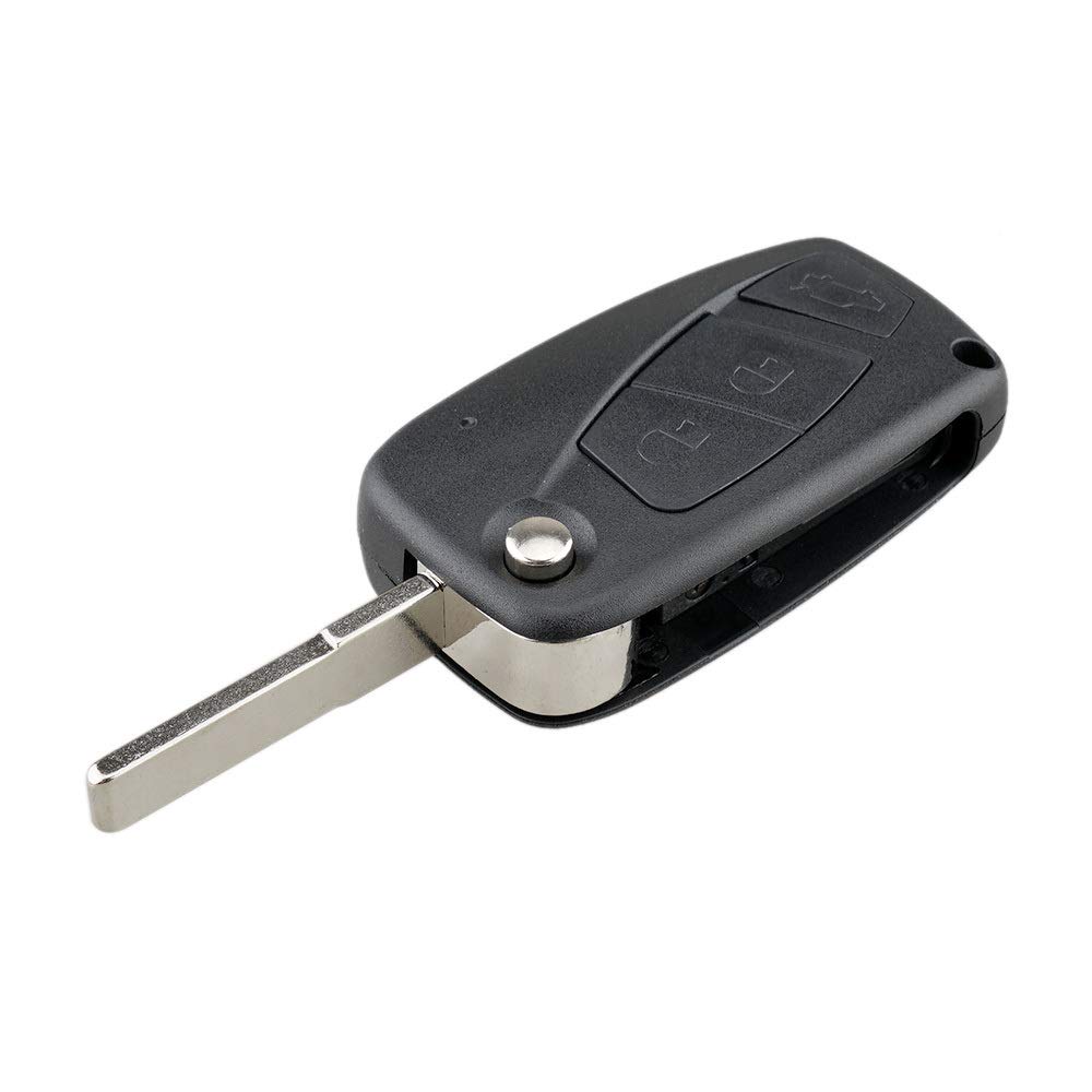 New 3 button 3 BTN forFIAT 3 button Punto Ducato Stilo Panda Flip Folding Remote Car Key Shell Case Cover SIP22 blade (BLACK)