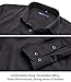 Men's Bamboo Fiber Dress Shirts Slim Fit Solid Long Sleeve Casual Button Down Shirts, Elastic Formal Shirts for Men,Black Shirts,16
