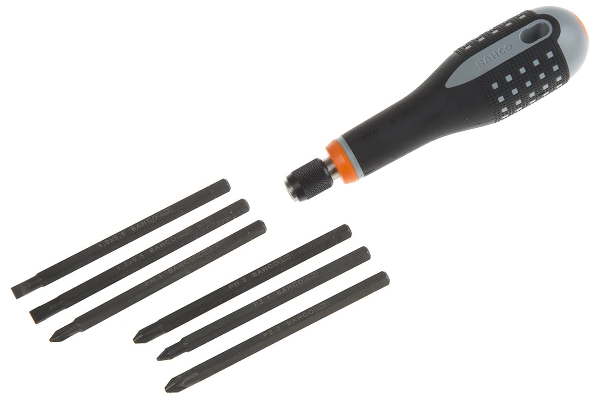 Bahco BE-8571 "Ergo" Screwdriver Set with Interchangeable Blades, Multi-Colour