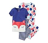 Carter's Girls' 4-Piece Sleepy Fox Pajama Set 18 Months