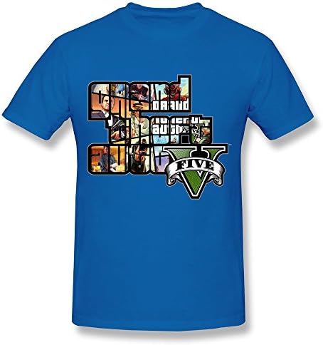 SIANDA Men's GTA V Grand Theft Auto Game Logo T-Shirts Size L RoyalBlue