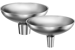 Serinar Stainless Steel Funnel, 2 Large and Small Mouth Filling Kitchen funnels, Liquids, fluids, Spices and Powders, Durable