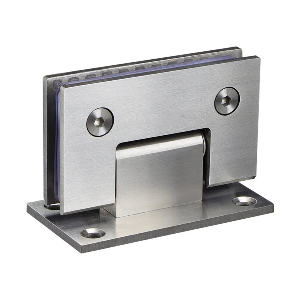 WANLIAN Heavy Duty Stainless Steel 90 Degree Glass Door Cupboard Showcase Cabinet Clamp Hinge (Brushed Nickel, 8mm-12mm Thick Glass)