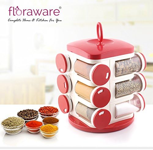 Chefzone 12-Jar Revolving Spice Rack, Orange