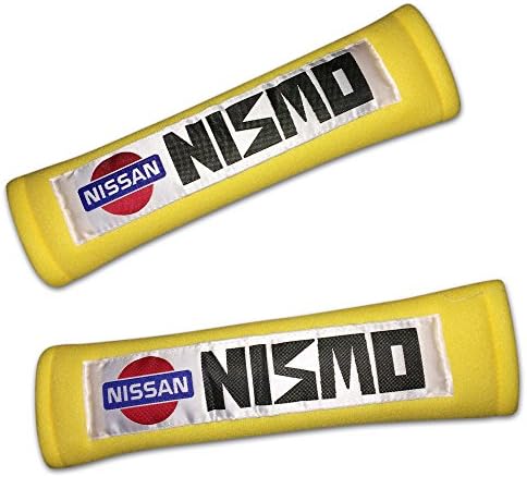 NISSAN NISMO Comfortable Seat Belt Shoulder Pad Cover Velcro Opening Yellow 1 Pair