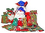 Gift Mate 58-Piece Drawstring Gift Bag Set Holiday Design