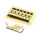 Musiclily Electric Guitar Hardtail Fixed Bridge Assembly for 6 String Fender Strat Stratocaster Tele Telecaster Guitar Parts, Gold