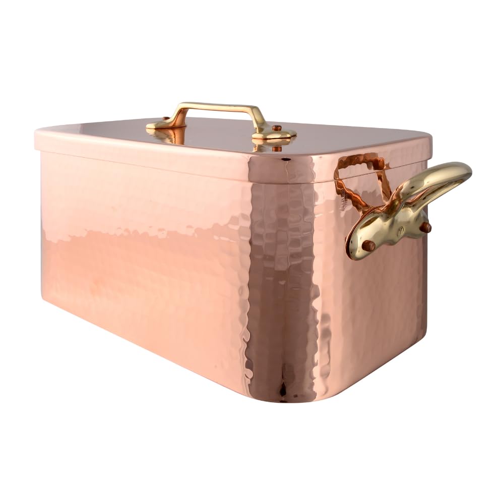 Mauviel M'Tradition Braiser and Lid 10 Litre Capacity Copper with 32 x 19 x 18 cm Tin Lining