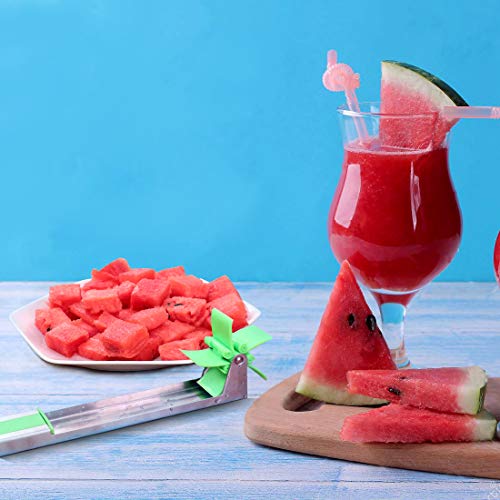 image for MerryXD Watermelon Windmill Cutter Stainless Steel Watermelon Slicer F