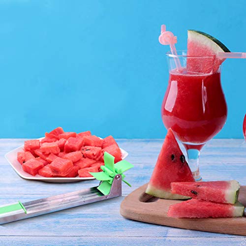 Watermelon Windmill Cutter Stainless Steel Watermelon Slicer Fruit Tools Kitchen Gadgets FDA Approved & BPA Free