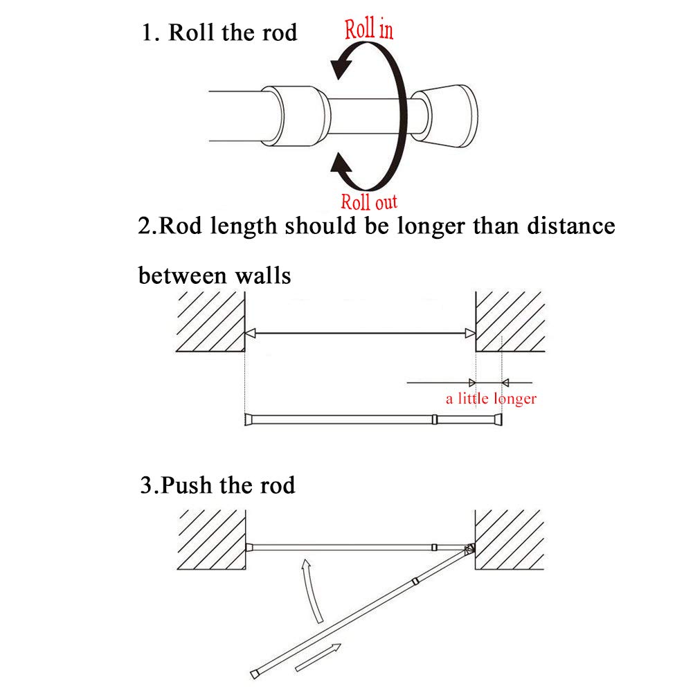 Bathroom Fixtures Gydandir 5 Pack Cupboard Bars Curtain Rod