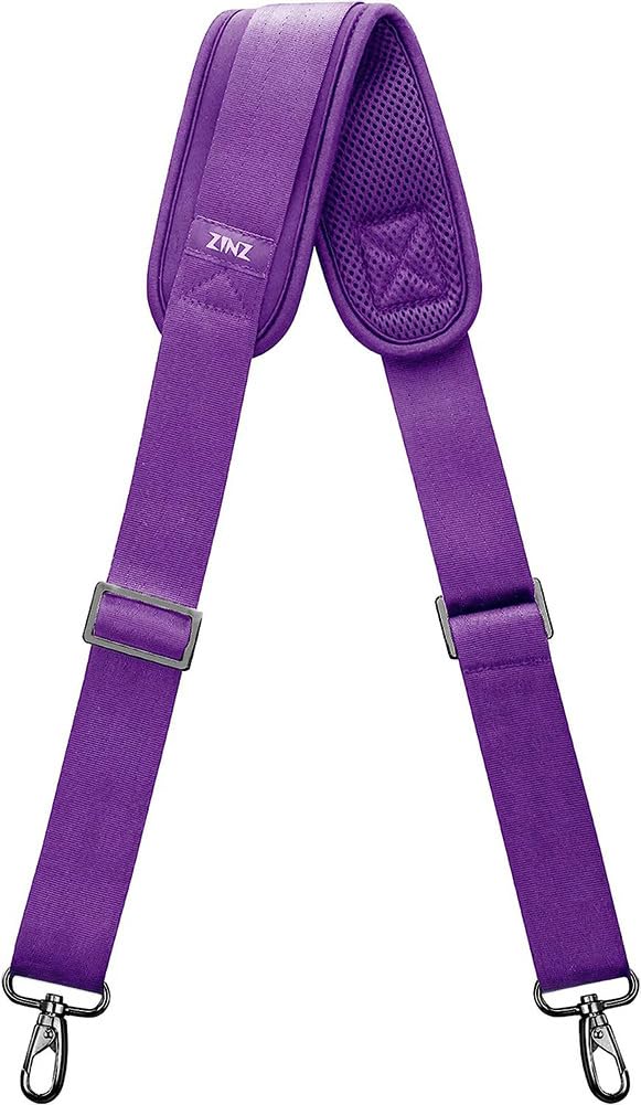 ZINZ Shoulder Strap Replacement Padded Adjustable Bag Strap for Tote Messenger Duffle Bags,Purple,57 inch