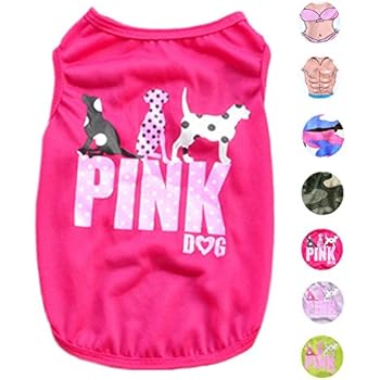 Dog Shirts Pet Shirts Dog T-Shirt Puppy Dog T Shirt Dog Vest Puppy Vest Pet Clothing Puppies Clothes for Small Dogs Doggie Tee Summer Apparel Female Dog Shirt Beach Wear (XS, Magenta)