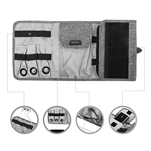 BAGSMART Compact Travel Cable Organizer Portable Electronics Accessories Bag for Various USB
