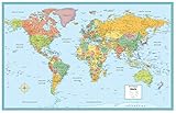 Swiftmaps 32x50 Rand McNally World Signature Push-Pin Travel Wall Map Foam Board Mounted or Framed (Mounted Only)