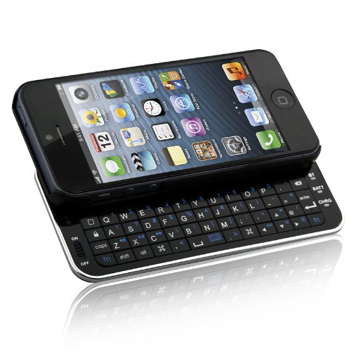Naztech N5200 Ultra-Thin Bluetooth Wireless Slideout Keyboard Case for Apple iPhone SE/5S/5-Black