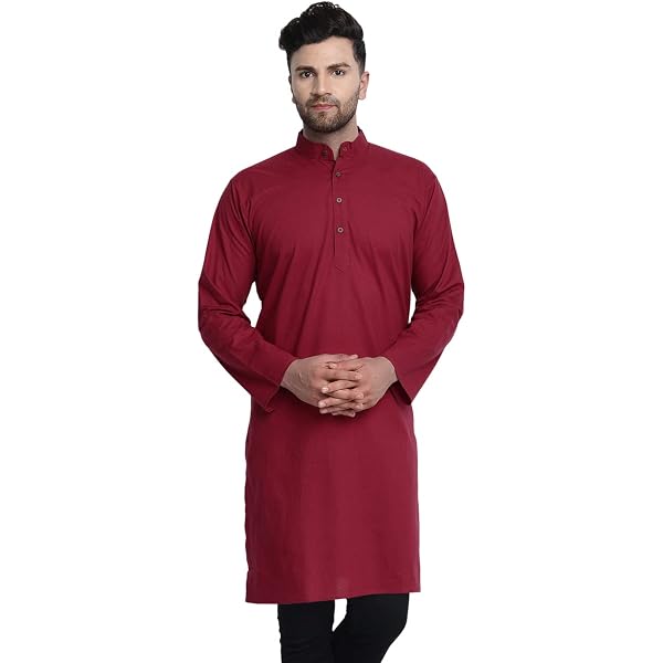 Kurta Homme Long Coton SKAVIJ – Chemise Ethnique Indienne Casual Yoga Manches Longues, Confort & Élégance Naturelle