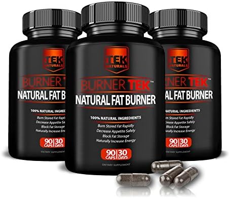 BurnerTEK™ All Natural #1 Rated Fat Burner 3 Pack - Save Big - 12 Ingredients, 270 Pills, 90 Day Supply - Lose Weight, More Energy &amp; More Stamina