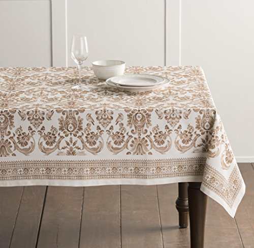 Maison d' Hermine Allure 100% Cotton Tablecloth 60 Inch by 108 Inch. Perfect for Thanksgiving and Christmas