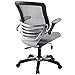 Modway Edge Mesh Back and Mesh Seat Office Chair In Black With Flip-Up Arms in Gray