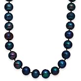 14k Solid Yellow Gold Black Freshwater Onion-Freshwater Cultured Pearl Necklace Pendant-Necklace for Women in Choice of Lengths