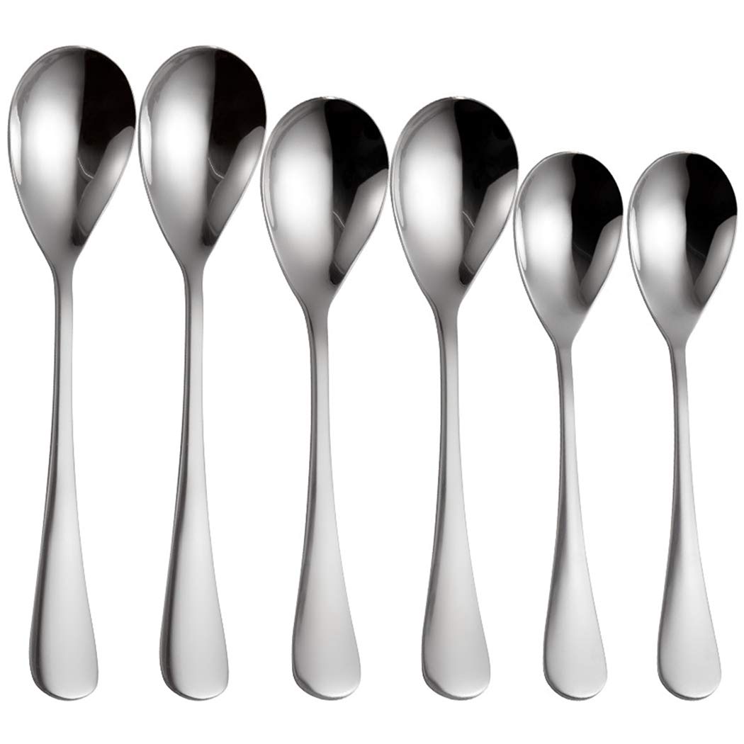 SOWUNO Dinner Spoons Stainless Steel 6PCS Portable Versatile Rustless