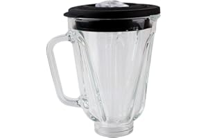 Veterger Replacement parts Glass Jar with lid, Compatible with Hamilton Beach Blenders (5cups)