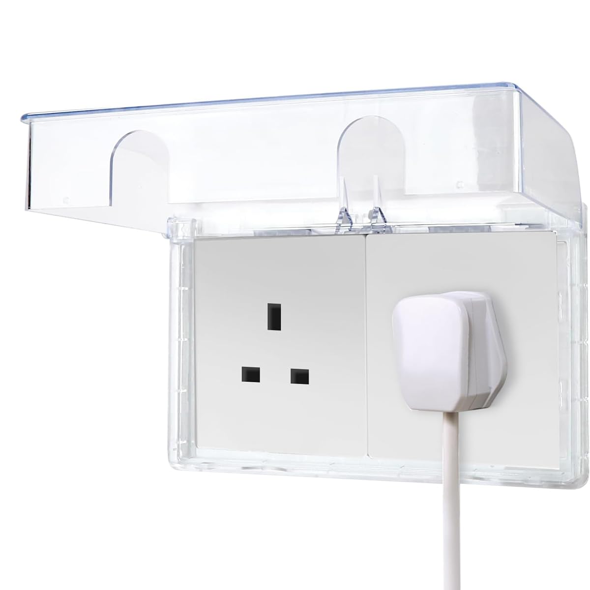 CENPEK Transparent Socket Covers Box Proofing Safety Socket Covers, 86 Type Double-Position security Electrical Outlet Protector，Waterproof Outlet Cover for Home Security