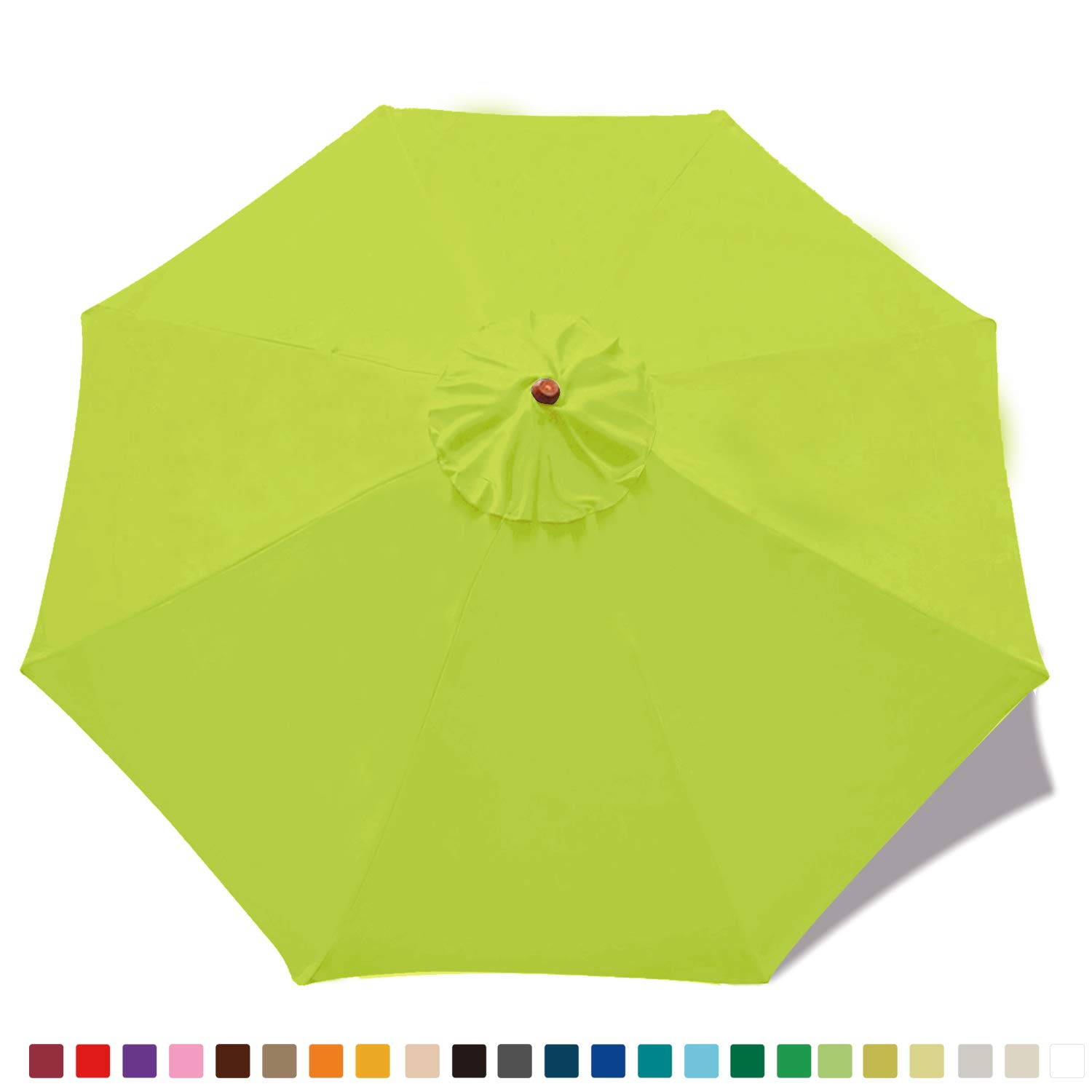 Abccanopy 9ft Market Umbrella Patio Umbrella Replacement Canopy 8 Ribs Lemon Green 1 Khaki Umbrellas